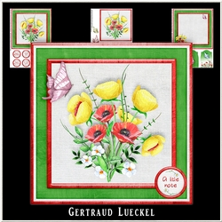 Watercolor Flower Bouquette Poppy 983