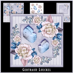 Watercolor Fowers and Butterflies Purple Dreams 990