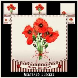 Watercolor Flower Bouquette Poppy 993
