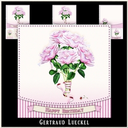 Watercolor Flower Bouquette Roses 994