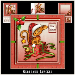 Cute Kitten Christmas Cardtopper kit 1003