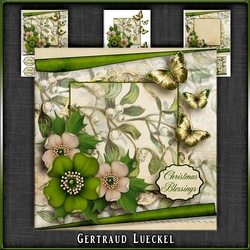 Vintage Christmas Card Kit Green 1029
