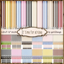 Vintage It is time for stripes and lace background kit 164