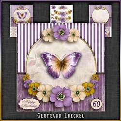 Vintage Butterflies Floral Card Kit 1051