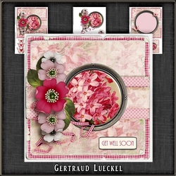 Vintage dots flowers and butterflies pink 1080