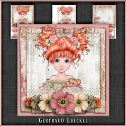 Vintage Wildroses Girl Card Topper 1081
