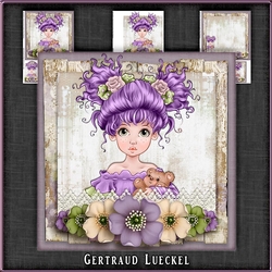 Vintage Wildroses Girl Card Topper 1082