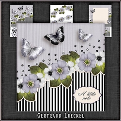 Vintage Stripes Flowers soft purplegrey 1103