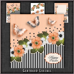 Vintage Stripes Flowers orange 1123