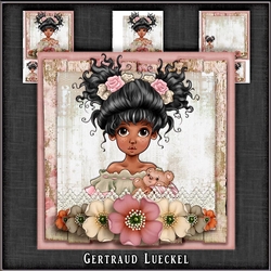Vintage Wildrose Ethnic Girl Topper