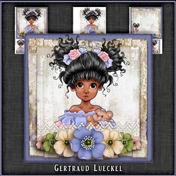 Vintage Wildrose Ethnic Girl Topper
