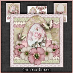 Vintage Romantic Lace Easter Egg Card Kit 1141