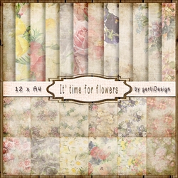 Vintage Flowers Background It is time for flowers 139 V