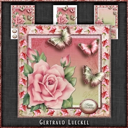 Vintage Romantic Rose and Butterflies 1164