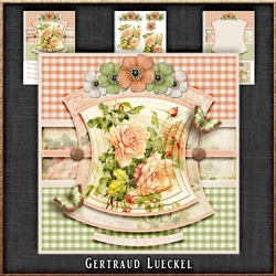 Vintage Flowers On A Plaid 1168