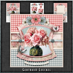 Vintage Flowers On A Plaid 1170