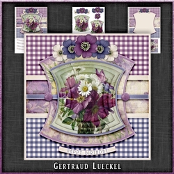 Vintage Flowers On A Plaid 1172