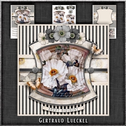 Vintage Flowers On Stripes 1174