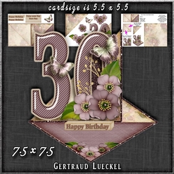 Vintage Easel 30th Birthday Card Kit 1177