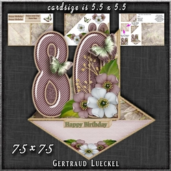 Vintage Easel 80th Birthday Card Kit 1182