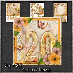 Vintage Birthday 20th Card Topper Kit 1185