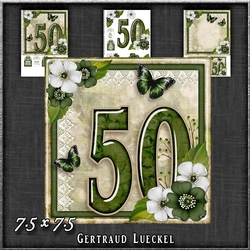 Vintage Birthday 50th Card Topper Kit 1188