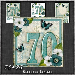 Vintage Birthday 70th Card Topper Kit 1190