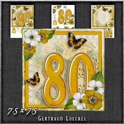 Vintage Birthday 80th Card Topper Kit 1191
