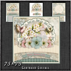 Vintage Pastel Shabby Chic Card Kit Blue 1197
