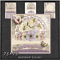 Vintage Pastel Shabby Chic Card Kit Purple 1198