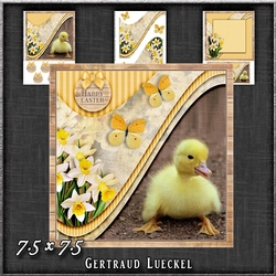 Vintage Easter Fluffy Chick yellow 1201