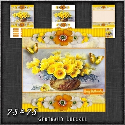 Vintage Stripes and Flowers yellow 1208