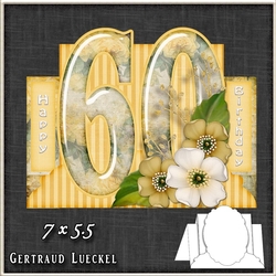 Vintage 60th Birthday Stepper Card Kit 1216