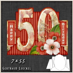 Vintage 50th Birthday Stepper Card Kit 1217