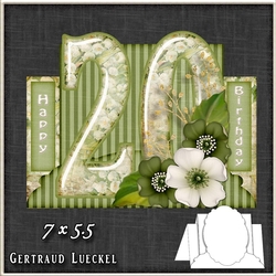 Vintage 20th Birthday Stepper Card Kit 1220
