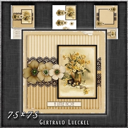 Vintage Lace Flower Beige Card Kit 1221