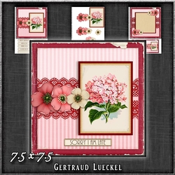 Vintage Lace Flower Pink Card Kit 1223