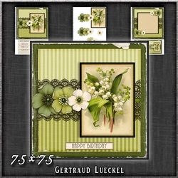 Vintage Lace Flower Green Card Kit 1225