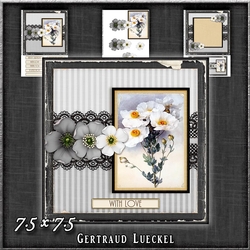 Vintage Lace Flower Grey Card Kit 1226