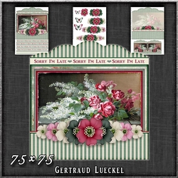 Vintage Stripes Lilacs and Roses soft colours 1230