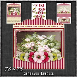 Vintage Stripes Lilacs and Roses soft colours 1231
