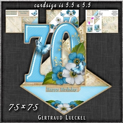 Vintage Easel 70th Birthday Card Kit 1180