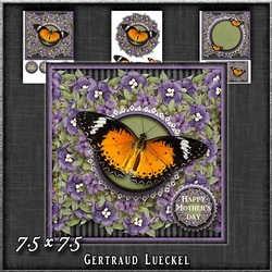 Beautiful Wreath Butterfly Card Topper 1242
