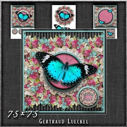 Beautiful Wreath Butterfly Card Topper 1243