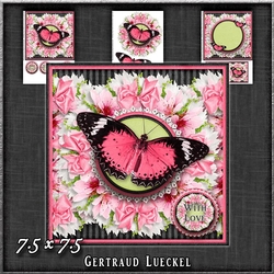 Beautiful Wreath Butterfly Card Topper 1244