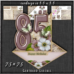 Vintage Easel 85th Birthday Card Kit 1182