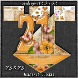 Vintage Easel 21th Birthday Card Kit 1184