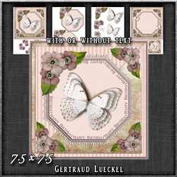 Vintage Lace Flowers Butterfly Card Kit 1248