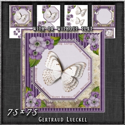 Vintage Lace Flowers Butterfly Birthday Card Kit 1249