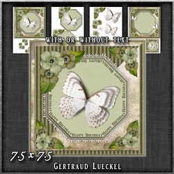 Vintage Lace Flowers Butterfly Birthday Card Kit 1250